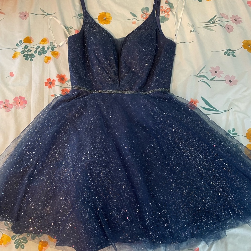 Navy Blue Fit and Flare Dress